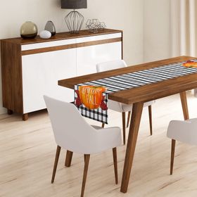 RealHomes Balkabağı Hello Fall Yazılı Özel Tasarım Dekoratif Runner