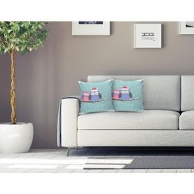 RealHomes Baykuş Desenli Dijital Baskılı Dekoratif Yastık Kırlent Kılıfı