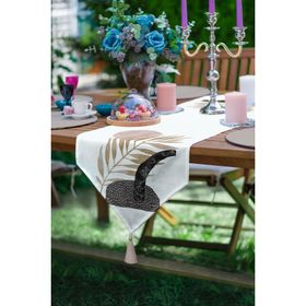 RealHomes Bohemian Özel Tasarım Dekoratif Püsküllü Şönil Üçgen Runner