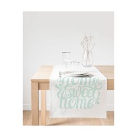 Realhomes Bulut Mavi Home Sweet Home Dekoratif Süet Runner
