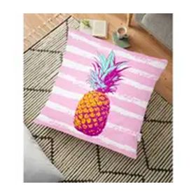 RealHomes Canlı Renkli Ananas Motifli Dijital Baskılı 70x70 cm Yer Minderi