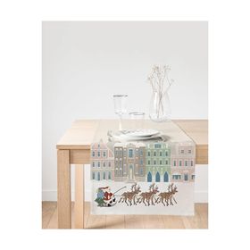 Realhomes Christmas Temalı Dijital Baskılı Süet Runner