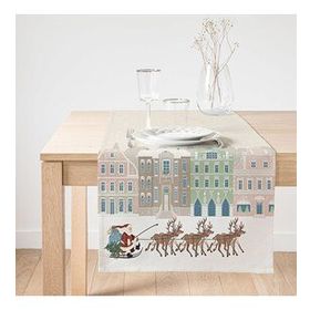 Realhomes Christmas Temalı Dijital Baskılı Süet Runner