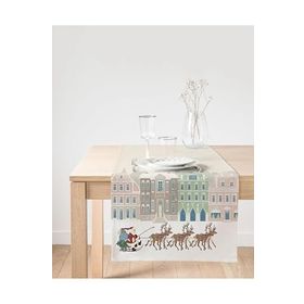 Realhomes Christmas Temalı Dijital Baskılı Süet Runner