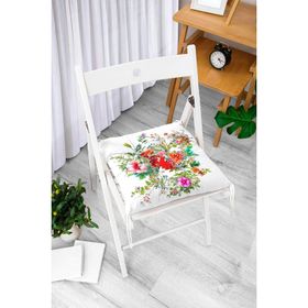 RealHomes Çiçek Demeti Pofidik Düğmeli 40x40 cm Kare Sandalye Minderi
