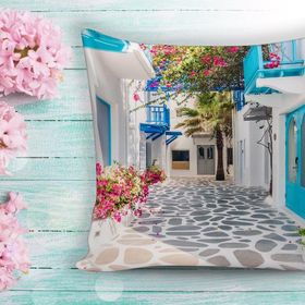 RealHomes Çiçek Temalı Dijital Baskılı Dekoratif Yastık Kırlent Kılıfı