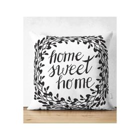 RealHomes Çift Taraflı Home Sweet Home Dijital Baskılı Dekoratif Süet Yastık Kırlent Kılıfı