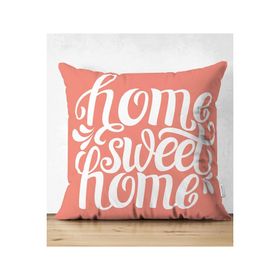 RealHomes Çift Taraflı Home Sweet Home Dijital Baskılı Dekoratif Süet Yastık Kırlent Kılıfı