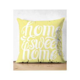 RealHomes Çift Taraflı Home Sweet Home Dijital Baskılı Dekoratif Süet Yastık Kırlent Kılıfı