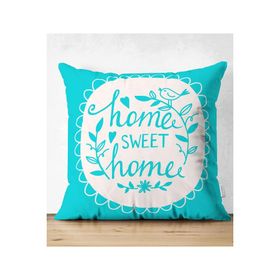 RealHomes Çift Taraflı Home Sweet Home Dijital Baskılı Dekoratif Süet Yastık Kırlent Kılıfı