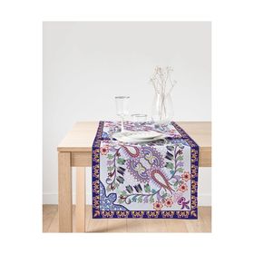 Realhomes Çini Desenli Dijital Baskılı Modern Süet Runner