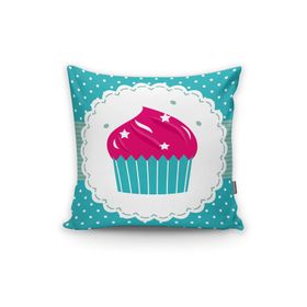 RealHomes Cup Cake Desenli Dijital Baskılı Dekoratif Yastık Kırlent Kılıfı