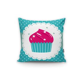 RealHomes Cup Cake Desenli Dijital Baskılı Dekoratif Yastık Kırlent Kılıfı