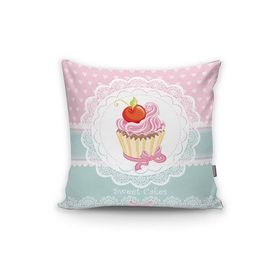 RealHomes Cup Cake Dijital Baskılı Dekoratif Yastık Kırlent Kılıfı
