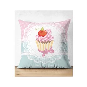RealHomes Cup Cake Dijital Baskılı Dekoratif Yastık Kırlent Kılıfı