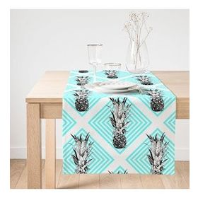 Realhomes Dijital Baskılı Ananas Desenli Süet Runner