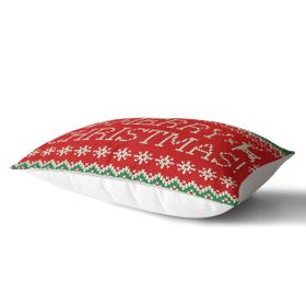 RealHomes DIK-3034 Merry Christmas Motifli Dijital Baskılı Dikdörtgen Kırlent Kılıfı