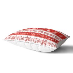 RealHomes DIK-3067 Kanaviçe Christmas Tasarımlı Dikdörtgen Kırlent Kılıfı