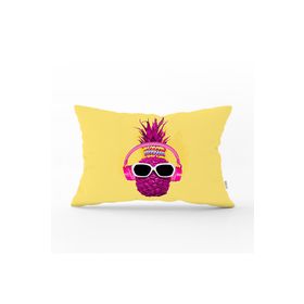 RealHomes DIK-3119 Mor Ananas Tasarımlı Dijital Baskılı Dekoratif Dikdörtgen Kırlent Kılıfı