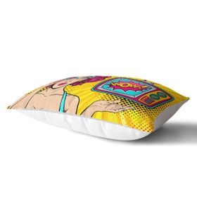 RealHomes DIK-3275 Pop Art Wow Desenli Özel Tasarım Dekoratif Dikdörtgen Kırlent Kılıfı