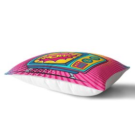 RealHomes DIK-3280 Pop Art Wow TV Desenli Dekoratif Dikdörtgen Kırlent Kılıfı
