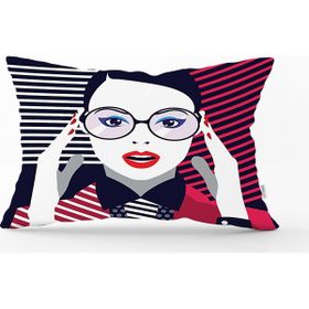 RealHomes DIK-3360 Pop Art Mujer Elegante Tasarımlı Dijital Baskılı Dikdörtgen Kırlent Kılıfı