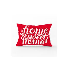 RealHomes DIK-516 Home Sweet Home Dijital Baskılı Dekoratif Dikdörtgen Kırlent Kılıfı
