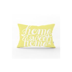 RealHomes DIK-519 Home Sweet Home Dijital Baskılı Dekoratif Dikdörtgen Kırlent Kılıfı