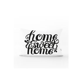 RealHomes DIK-606 Home Sweet Home Dijital Baskılı Dekoratif Dikdörtgen Kırlent Kılıfı