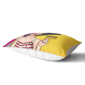 RealHomes DIK-736 Pop Art Resimli Dijital Baskılı Dekoratif Dikdörtgen Kırlent Kılıfı