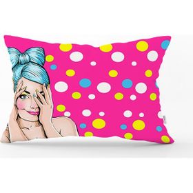 RealHomes DIK-736 Pop Art Resimli Dijital Baskılı Dekoratif Dikdörtgen Kırlent Kılıfı
