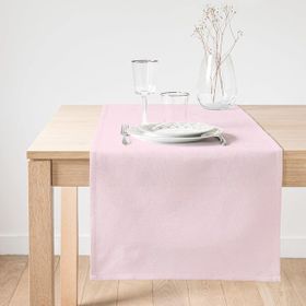 Realhomes Düz Açık Pembe Renkli Dijital Baskılı Süet Runner