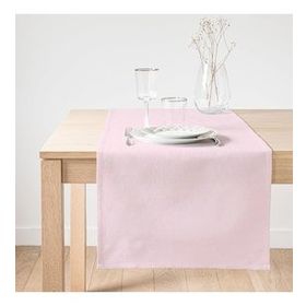 Realhomes Düz Açık Pembe Renkli Dijital Baskılı Süet Runner
