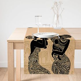 Realhomes Etnik Desen Zeminli Bebekli Afrika Kadın Motifli Modern Süet Runner