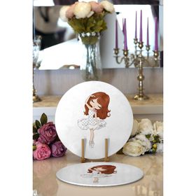 RealHomes Fashion Girl Desenli Modern 2 1 Yuvarlak Servis Altlığı Supla