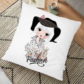 RealHomes Fashion Girl Dijital Baskılı 70x70 cm Yer Minderi