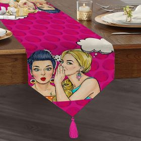 Realhomes Fashion Girl Dijital Baskılı Modern Özel Tasarım Püsküllü Şönil Üçgen Runner