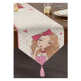 Realhomes Fashion Girl Dijital Baskılı Modern Özel Tasarım Püsküllü Şönil Üçgen Runner