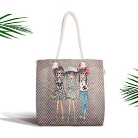 RealHomes Fashion Girls Dijital Baskılı Modern Fermuarlı Kumaş Çanta