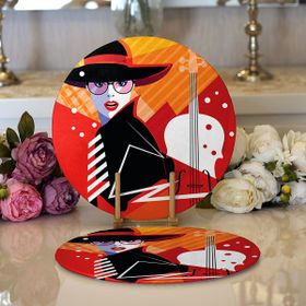 RealHomes Fashion Women Özel Tasarımlı Dijital Baskılı 2 1 Yuvarlak Servis Altlığı Supla