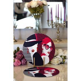 RealHomes Fashion Womens Popart Modern Tasarımlı 2 1 Yuvarlak Servis Altlığı Supla