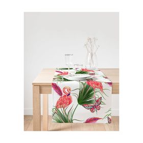 Realhomes Flamingo Desen Dijital Baskılı Modern Süet Runner
