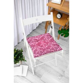 RealHomes Fuşya Zeminli Damask Motifler Modern Pofidik Sandalye Minderi