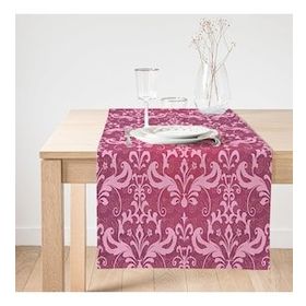 Realhomes Fuşya Zeminli Damask Motifler Modern Süet Runner