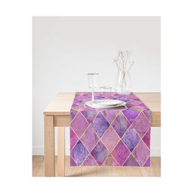Realhomes Geometrik Açık Pudra Renkli Modern Süet Runner