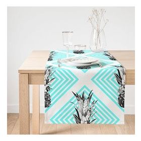 Realhomes Geometrik Ananas Desenli Dkeoratif Süet Runner