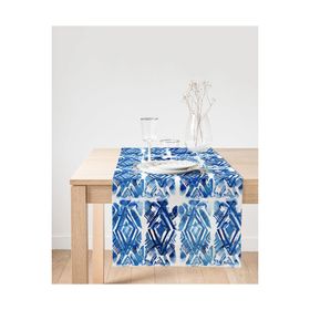 Realhomes Geometrik Baklava Desenli Dijital Baskılı Modern Süet Runner
