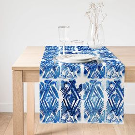Realhomes Geometrik Baklava Desenli Dijital Baskılı Modern Süet Runner