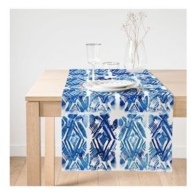 Realhomes Geometrik Baklava Desenli Dijital Baskılı Modern Süet Runner