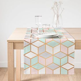 Realhomes Geometrik Desenli 3D Özel Tasarımlı Modern Özel Tasarım Süet Runner